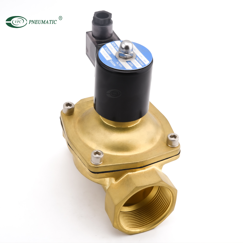 黄铜阀2W160-15 1/2英寸24V直流直接作用常闭防水电磁阀